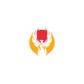 Phoenix flame logo icon isolated on white background Royalty Free Stock Photo