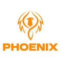 phoenix flat minimalist logo design Royalty Free Stock Photo