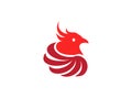 Phoenix head bird circles wings Logo for logo design illustration on a white background Royalty Free Stock Photo