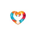 Phoenix Heart Vector Logo Design.