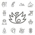 Phoenix icon. Mythology icons universal set for web and mobile