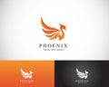 phoenix logo creative color modern fire bird angry sign symbol animal design
