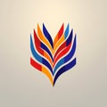 Colorful Leaf Flag Design: A Fusion Of Dissected Books And Abstract Minimalism