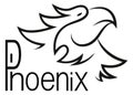 Phoenix illustration on white background. Royalty Free Stock Photo