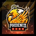 Phoenix mascot. esport logo badge