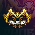 Phoenix mascot logo design vector with modern illustration concept style for badge, emblem and t shirt printing. Angry phoenix