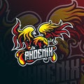 Phoenix mascot logo design vector with modern illustration concept style for badge, emblem and tshirt printing. bird phoenix
