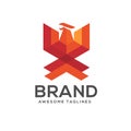 Phoenix modern geometric logo concept