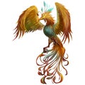 Phoenix, the Mystery Mythical Creatures from Middle Ages and Medieval Royalty Free Stock Photo