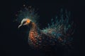 A phoenix with peacock feathers. Generative AI
