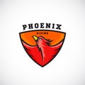 Phoenix Rising Abstract Vector Logo Template. Royalty Free Stock Photo