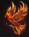 Phoenix Rising From Fiery Flames with Majestic Bird in the Light Royalty Free Stock Photo