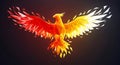 Phoenix Rising Low Poly Art Firebird. Royalty Free Stock Photo