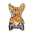 Phoenix Rising Over Game Controller Tattoo Royalty Free Stock Photo