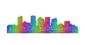 Phoenix skyline silhouette - multicolor line art Royalty Free Stock Photo