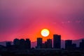 Downtown Phoenix Sunset Royalty Free Stock Photo