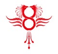 Phoenix Symbol of Infinity red on white