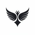 Phoenix Vector Logo: Humanistic Spirit In Dark Navy And Light Black