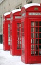 Phome box, london, uk. 2/3/18 - red london phone box in snow, beast from the east/storm Emma Royalty Free Stock Photo