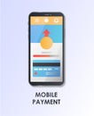 Mobile payment. Material Design UI/UX and GUI Screen. Flat vector illustration.