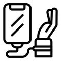 Phone addiction icon, outline style