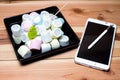 Phone android M (6.0) is marshmallow Royalty Free Stock Photo