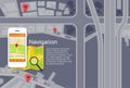 Phone Application City Map Navigation Search