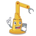 With phone assembly automation machine isolated the mascot