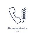 phone auricular with cable icon from tools and utensils outline collection. Thin line phone auricular with cable icon isolated on