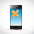 phone band aid fix solution concept illustration Royalty Free Stock Photo