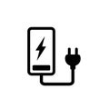 Phone Battery Charging Icon, Recharge Symbol, Energy Sign