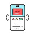 phone binding card color icon vector illustration