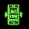 phone binding card neon glow icon illustration