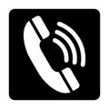 Phone black icon. Call symbol isolated on white in vector.