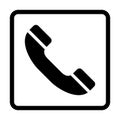 Phone black icon. Call symbol isolated on white in vector.