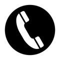 Phone black icon. Call symbol isolated on white in vector.