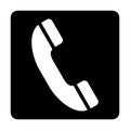 Phone black icon. Call symbol isolated on white in vector.