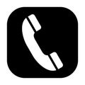 Phone black icon. Call symbol isolated on white in vector.