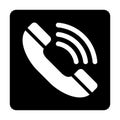 Phone black icon. Call symbol isolated on white in vector.