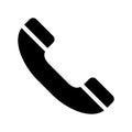 Phone black icon. Call symbol isolated on white in vector.