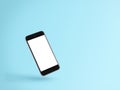 Phone blank screen on blue background Royalty Free Stock Photo