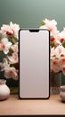 Phone with a blank screen, perfect for adding your spring decor Royalty Free Stock Photo