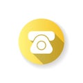 Phone book app yellow flat design long shadow glyph icon Royalty Free Stock Photo