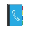 Phone book flat icon. Contact list. Vector illustration Royalty Free Stock Photo