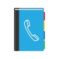 Phone book flat icon. Contact list. Vector illustration