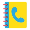 Phone book flat icon, Contact us and website