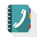 Phone book flat icon Royalty Free Stock Photo