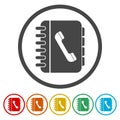 Phone book flat icons set Royalty Free Stock Photo