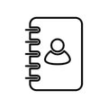 Phone book icon. Address book linear icon. Contacts book icon