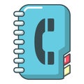 Phone book icon, cartoon style Royalty Free Stock Photo